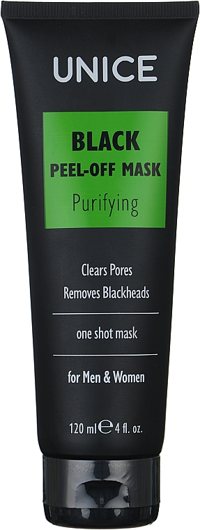 Masque peel-off purifiant au charbon actif pour visage - Unice Black Peel-Off Mask