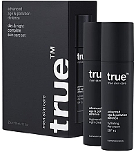 Gesichtspflegeset für Tag und Nacht True Men Skin Care Day & Night Complete Skin Care Set (Feuchtigkeitsspendende Tagescreme SPF 15 50ml + Regenerierende Nachtcreme 50ml)