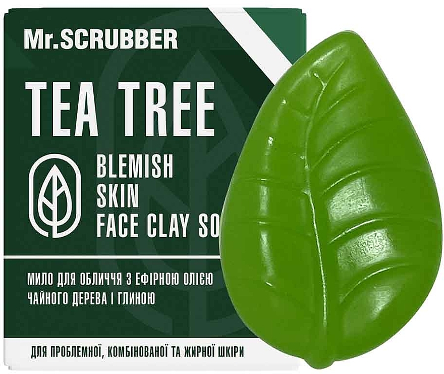 Gesichts- und Körperseife mit Teebaumöl - Mr.Scrubber Blemish Skin Face Clay Soap Tea Tree