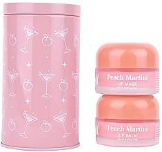 Barry M Peach Martini Lip Care Duo In Tin Set (baume à lèvres/14g + masque à lèvres/14g)