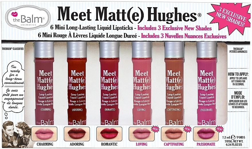 Set (rouge à lèvres liquide mini/6x1.2ml) - theBalm Meet Matte Hughes Mini Kit 03