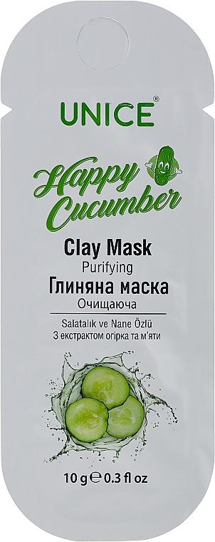 Masque d'argile à l'extrait de concombre pour visage - Unice Heppy Cucumber Clay Mask