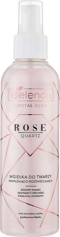 Feuchtigkeitsspendendes Gesichtsspray mit Rosenquarzkristallen - Bielenda Crystal Glow