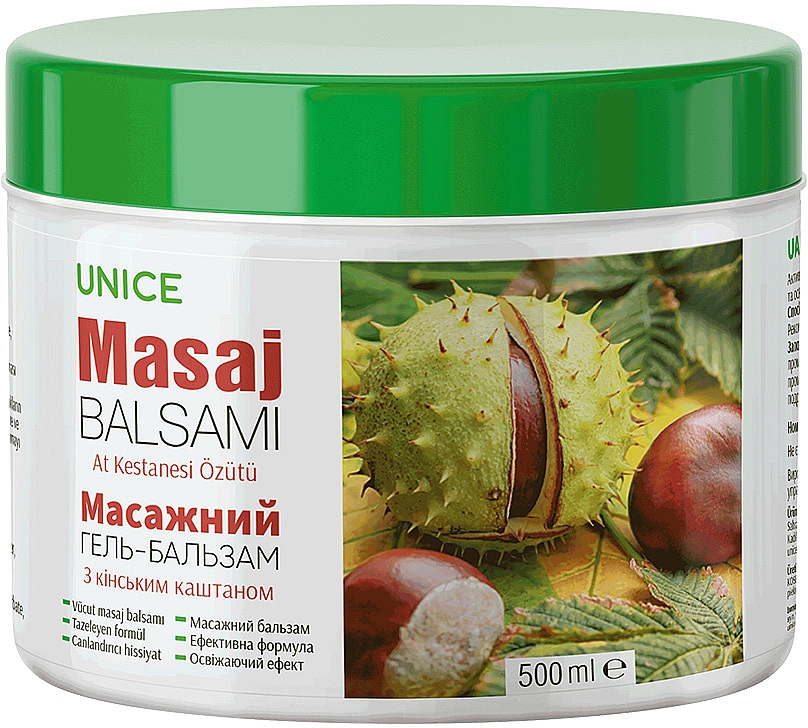 Baume-gel de massage à l'extrait de marron d'Inde - Unice Horse Chestnut Balsam