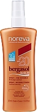 Huile solaire satinée à l'huile de noyau de pêche pour corps Noreva Laboratoires Bergasol Sublim Satiny Sun Oil SPF20