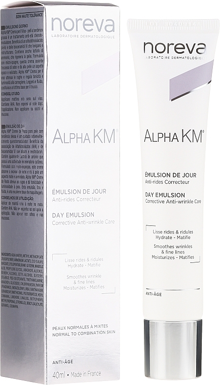 Émulsion de jour correctrice anti-rides pour le visage - Noreva Laboratoires Alpha KM Emulsion De Jour