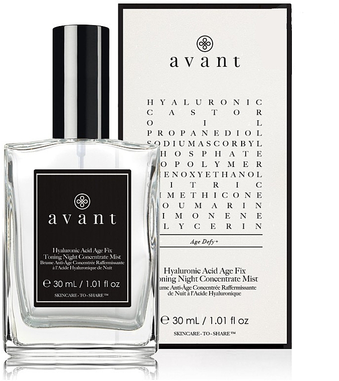 Brume-concentré de nuit à l'acide hyaluronique - Avant Hyaluronic Acid Age Fix Toning Night Concentrate Mist