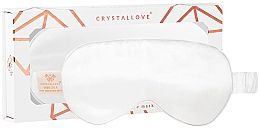 Masque de sommeil en soie, blanc Crystallove