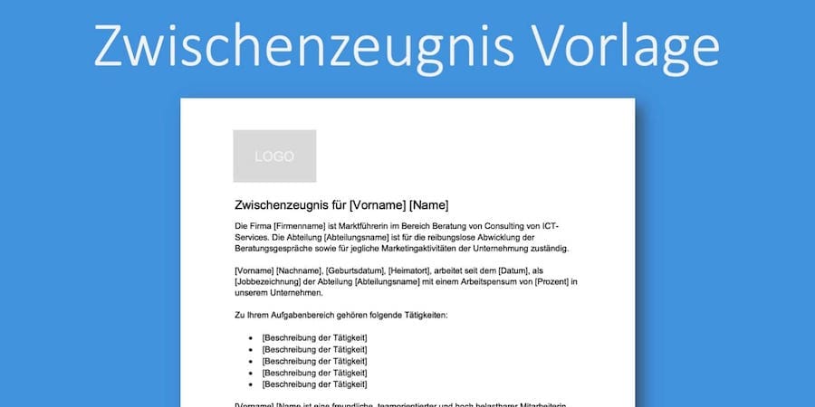 Zwischenzeugnis Vorlage Muster Header