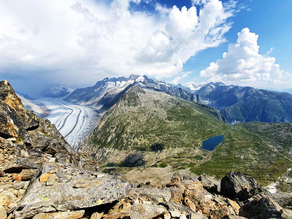 Ausblick auf die Märjelenseen vom Eggishorn