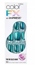 Komplet lažnih nohtov KISS Color FX imPRESS The No Glue Mani Dark Green