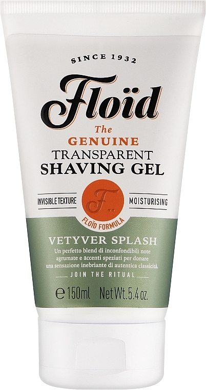 Prozoren gel za britje - Floid Vetyver Splash Shaving Gel