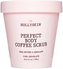 Piling za popolnoma gladko kožo s karitejevim maslom in skvalanom Hollyskin Perfect Body Coffee Scrub Pink Chocolate