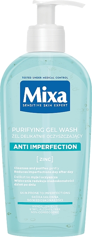 Čistilni gel za obraz brez mila - Mixa Sensitive Skin Expert Cleansing Gel