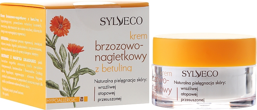 Krema iz breze in ognjiča z betulinom - Sylveco Birch And Marigold Day Cream With Betulin