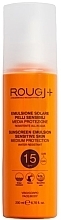 Солнцезащитная эмульсия для чувствительной кожи SPF 15 Rougj+ Sunscreen Emulsion Sensitive Skin Medium Protection SPF 15