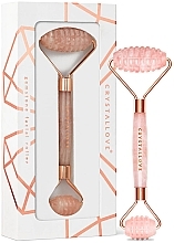 Роллер-массажер для лица 3D Crystallove 3D Rose Quartz Roller