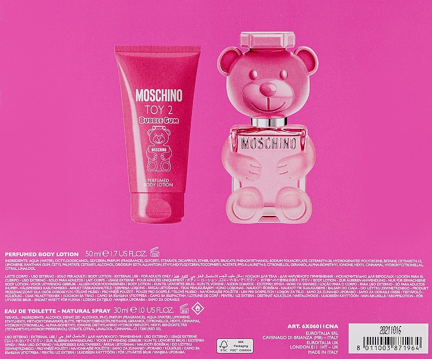 Moschino Toy 2 Bubble Gum Набор (edt/30ml + b/lot/50ml)