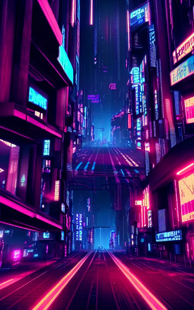 A magnificent dark neon futuristic cyberpunk city busy | Stable Diffusion