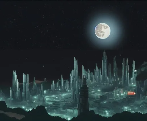 Prompt: The moon city