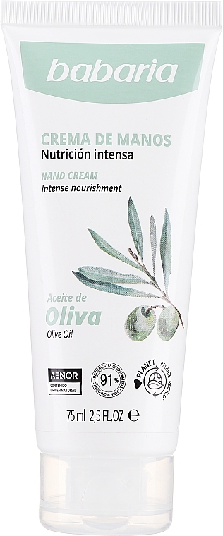 Крем для рук с оливковым маслом - Babaria Hand Cream With Olive Oil