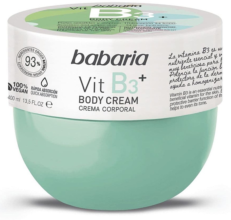 Крем для тела с витамином B3+ - Babaria Body Cream Vit B3+