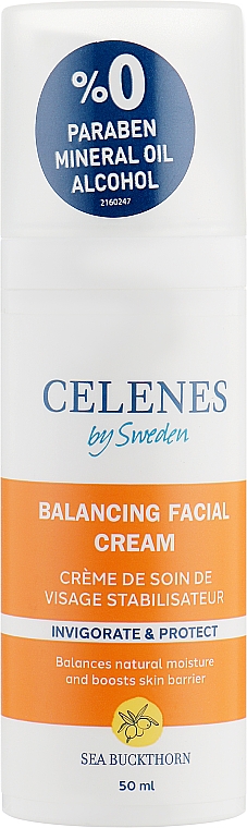 Крем для лица с облепихой для жирной и комбинированной кожи - Celenes Sea Buckthorn Balancing Facial Cream Oily and Combination Skin