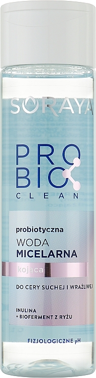 Probiotická micelárna upokojujúca voda pre suchú a citlivú pleť - Soraya Probio Clean Micellar Water