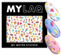 Nálepky na nechty Línie, Ovocie a zmrzlina MylaQ My Summer Yummies Water Sticker