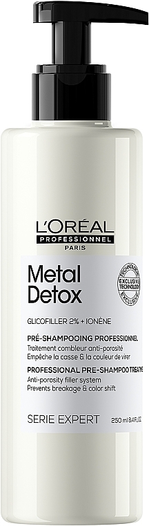 Professionel præ-shampoo til at reducere hårets porøsitet og forhindre brud og uønskede farveændringer - L'Oreal Professionnel Serie Expert Metal Detox	