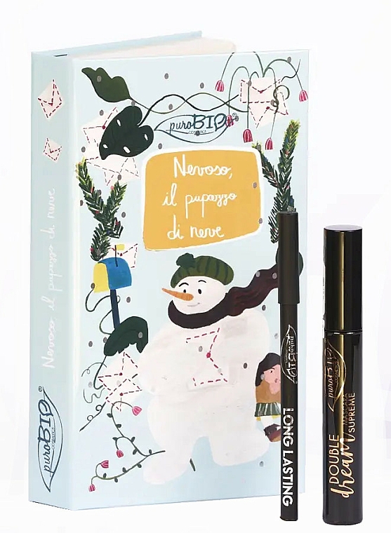 The Snowman Set - PuroBio Cosmetics Christmas Box The Snowman (mascara/11ml + eye/pencil/1.3g)