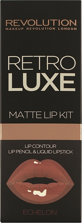 Lip Makeup Kit - Makeup Revolution Retro Luxe Matte Lip Kit (lipstick/5.5ml + l/pencil/1g)