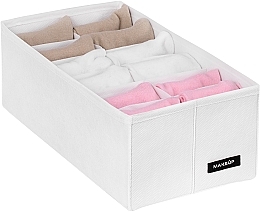 Storage Organiser with 12 Compartments 'Home', white 30x15x10 cm MAKEUP Drawer Underwear Organizer White