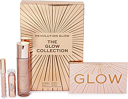 Set Makeup Revolution The Glow Collection (eye/palette/0.8 g + illuminator/100ml + lip/gloss/2.5ml + beam/stick/18g)