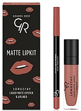 Lip Set Golden Rose Matte LipKit Warm Sable (lipstick/5.5 ml + lipliner/1.6g)