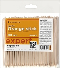 Orangewood Manicure Sticks, 110 mm, 100 pcs Staleks Pro Expert Wooden Orange Stick