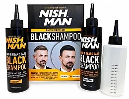 Shampoo for Masking Gray Hair Nishman Hair&Beard Care Black Shampoo Bundle