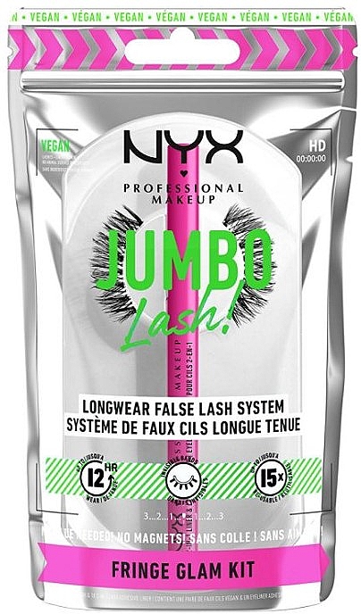 Set - NYX Professional Makeup Jumbo Lash! Longwear False Lash System (lashes/2pcs + liner/1ml)