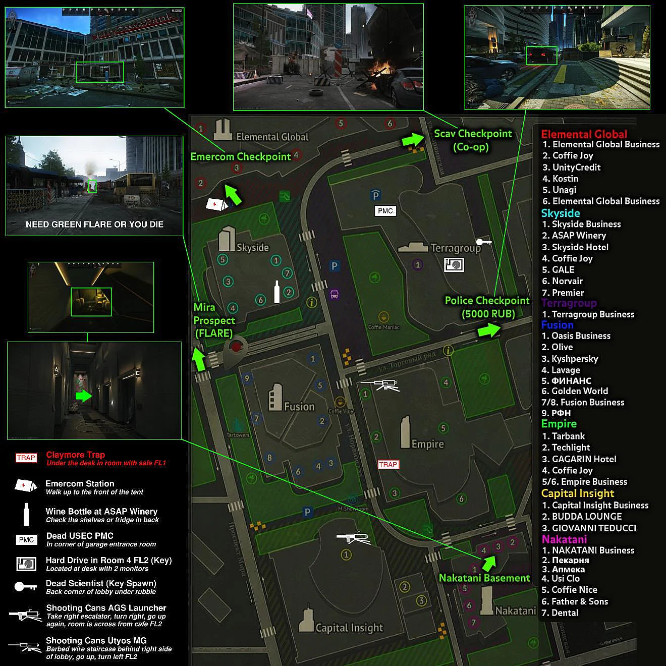 Map - Ground Zero - Escape from Tarkov - eft-ammo.com