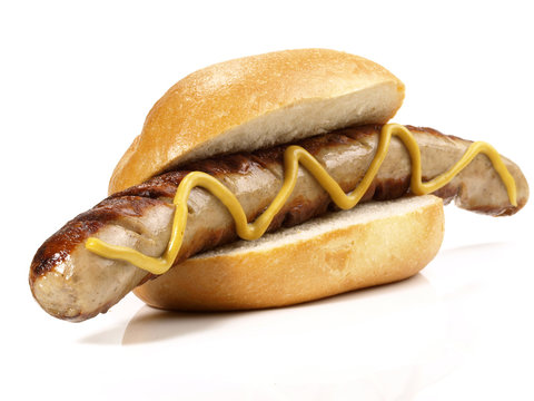 Thüringer Bratwurst im Brötchen mit Senf