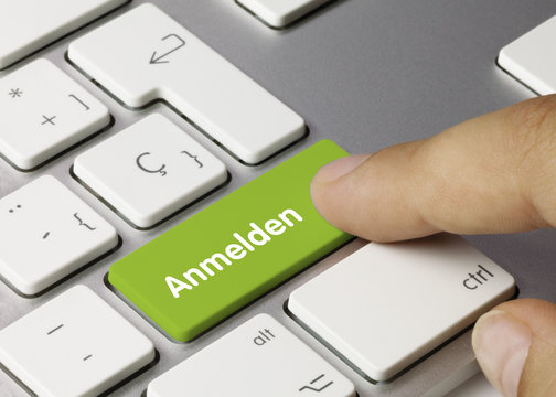 Anmelden tastatur. Finger