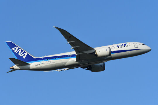 Chiba, Japan - May 05, 2019:All Nippon Airways (ANA) Boeing B787-8 Dreamliner (JA823A) passenger plane.