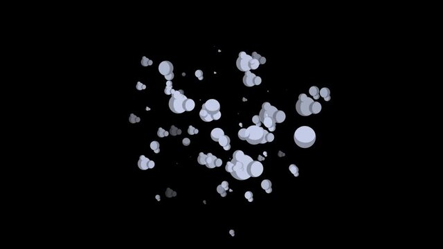 Smoke explosion animation (black background, 6-color set)