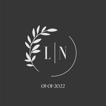 Initial letter LN wedding monogram logo design inspiration