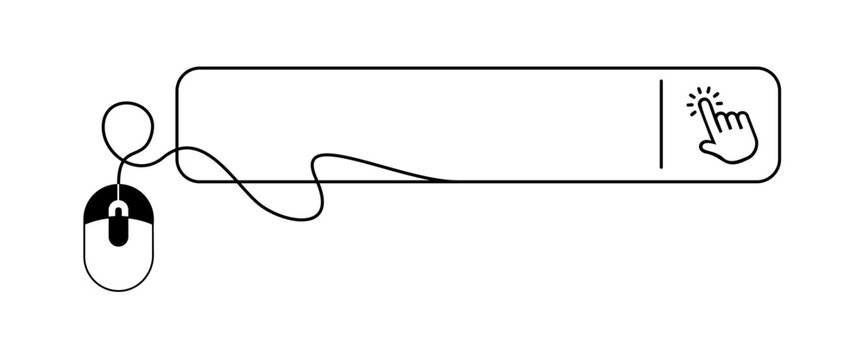 Computer mouse click button line drawing. call to action line buttons.