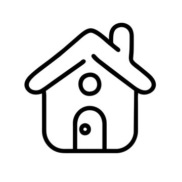 Vector Black and White Home Icon, Indicating Homepage or Main Landing Page of a Website or Application, isolated on a transparent background