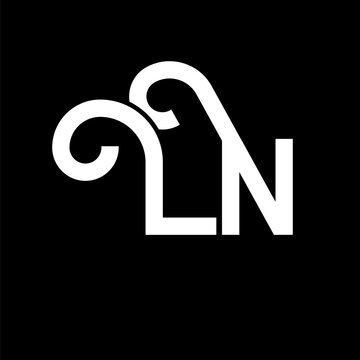 LN Letter Logo Design. Initial letters LN logo icon. Abstract letter LN minimal logo design template. L N letter design vector with black colors. ln logo