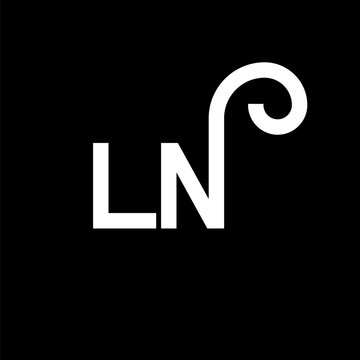 LN Letter Logo Design. Initial letters LN logo icon. Abstract letter LN minimal logo design template. L N letter design vector with black colors. ln logo