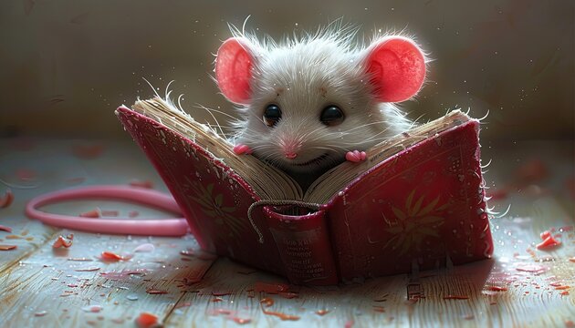 rat reading a book