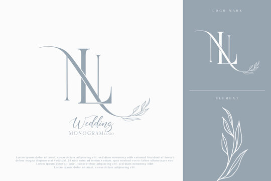 nl ln wedding initial modern and monogram digital logo